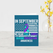 In September Wear Teal Purple Suicide Prevention A カード (黄色い花)