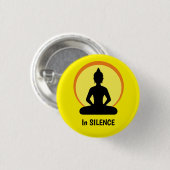 In SILENCE Meditation & Buddha (Vipassana) 缶バッジ (正面&裏面)