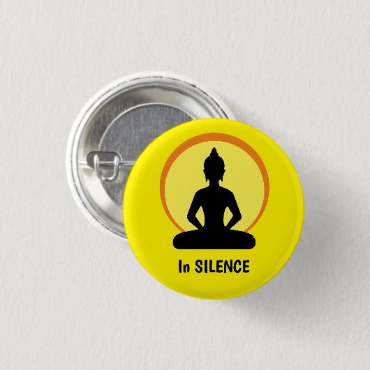 In SILENCE Meditation & Buddha (Vipassana) 缶バッジ (正面&裏面)
