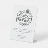 In Sweet Memory エレガント Script Memorial結婚's 台座サイン (正面)