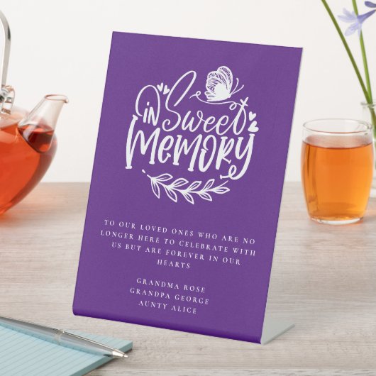 In Sweet Memory Script Memorial 結婚's Purple 台座サイン (インサイチュ)