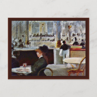 In The Cafe By Manet Edouard ポストカード