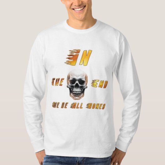 In the End We’re All Bones – Flame Skull Graphic T Tシャツ (正面)