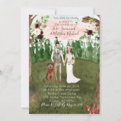 In The Forest結婚式招待状と犬 招待状 (正面)