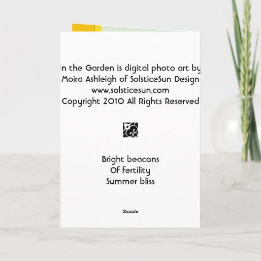 In the Garden カード (裏面)