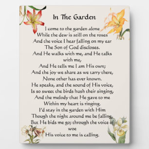 In The Garden Hymn Floral Plaque フォトプラーク