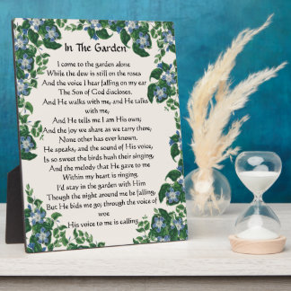 In The Garden Hymn Flowers Floral Plaque フォトプラーク