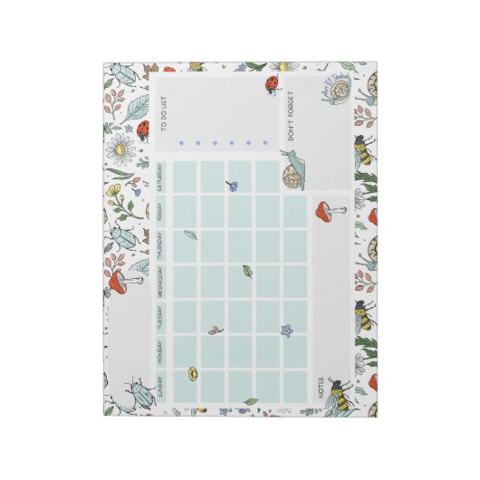 In the Garden Open Dated Desk Calendar Notepad ノートパッド (回転)