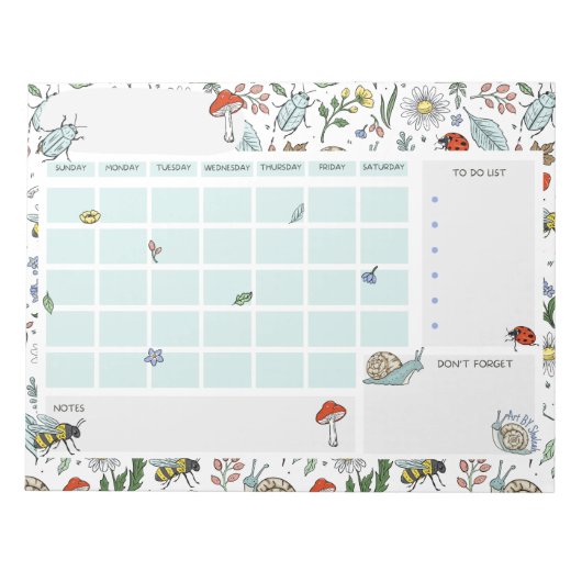 In the Garden Open Dated Desk Calendar Notepad ノートパッド (正面)