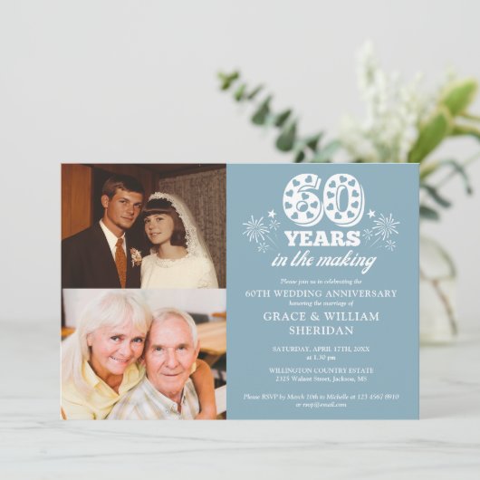 In The Making 60th 結婚 Anniversary 2 Photo 招待状 (スタンド正面)