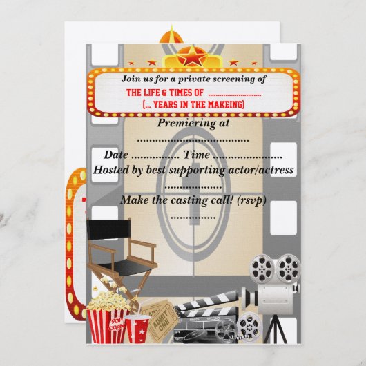 In The Movies -招待状 招待状 (正面/裏面)