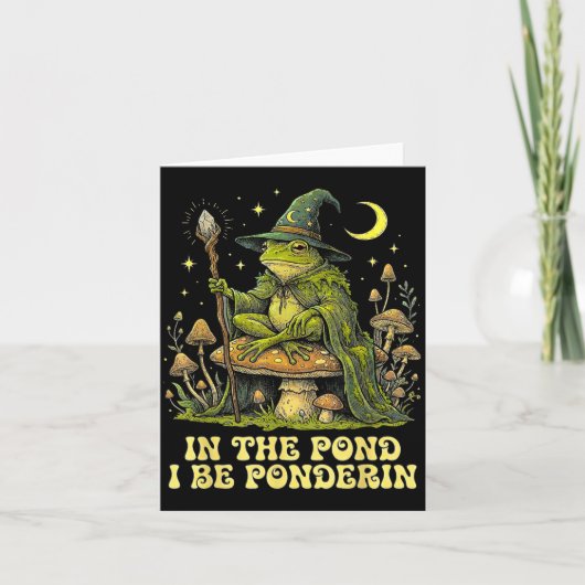 In The Nd I Be Nderin Funny Wise Frog Wizard Meme  カード (正面)