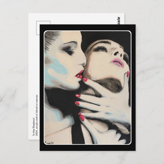 'In the Shadows'絵を描の上に ポストカード (正面/裏面)
