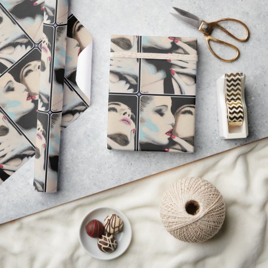 'In the Shadows'絵を描の上に ラッピングペーパー (クラフト)