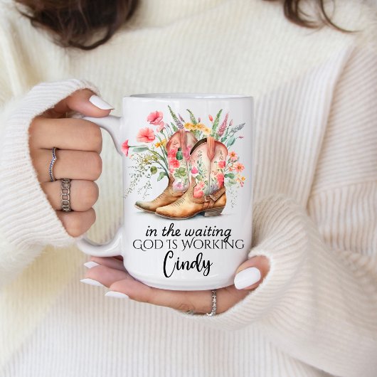 In the Waiting God is Working | Personalized Name  コーヒーマグカップ