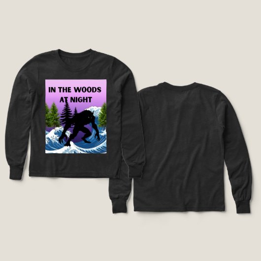 In the Woods at Night Kids Long-Sleeve Shirt (デザイン 正面＆背面)