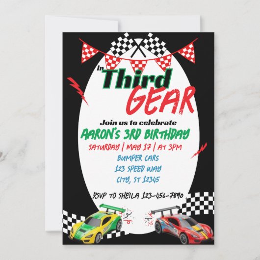 In Third Gear, Racing 3rd Birthday 招待状 (正面)
