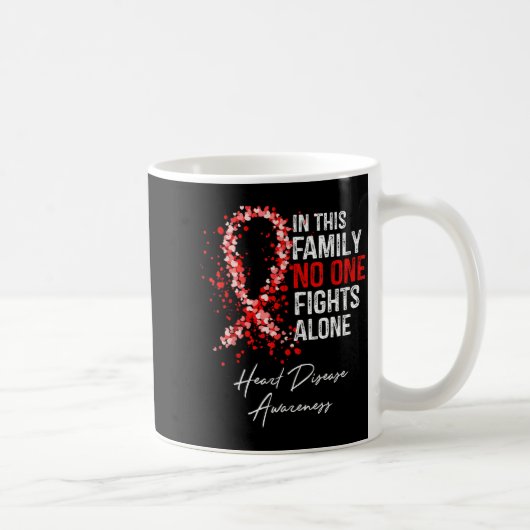 In This Family Fights Alone Heart Disease Awarenes コーヒーマグカップ (右)
