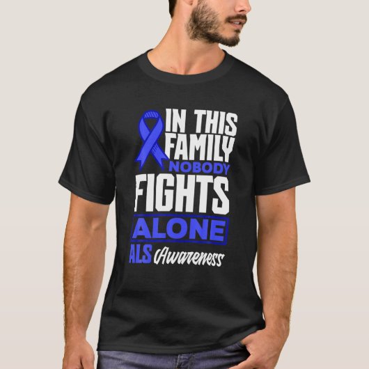 In This Family Nobody Fights Alone ALS Awareness Tシャツ (正面)