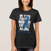 In This Family Nobody Fights Alone Grey Blue Ribbo Tシャツ (正面)