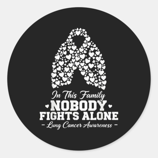 In This Family Nobody Fights Alone Lung Cancer Shi ラウンドシール (正面)