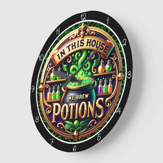 In This House Brew Potions ラージ壁時計 (傾斜)