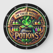 In This House Brew Potions ラージ壁時計 (正面)