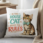 "In This House Cat Makes The Rules" Cute Kitten  クッション