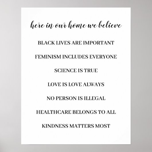 In This House We Believe Modern Minimalist Design ポスター (正面)