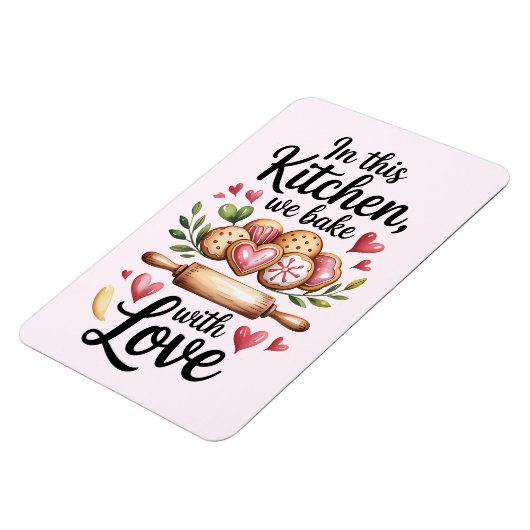 In This Kitchen We Bake With Love Magnet – Cute  マグネット (左側)