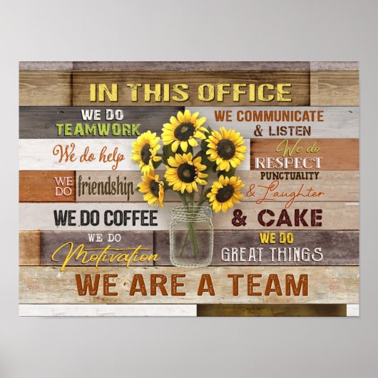 In This Office We Are A Team Sunflower ポスター (正面)