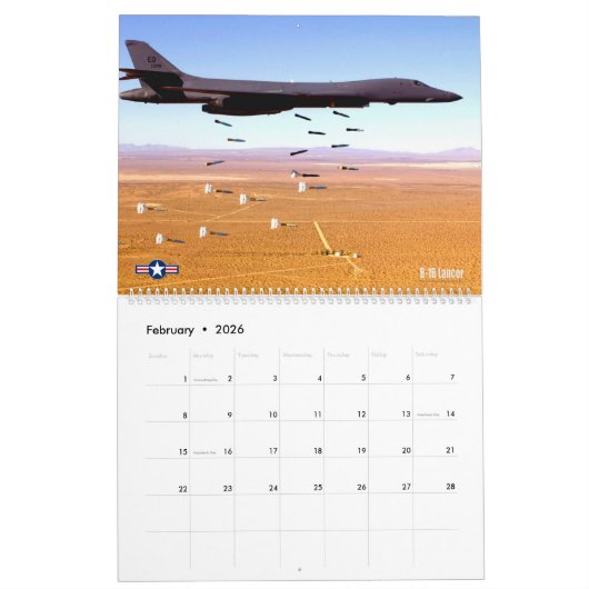 IN THRUST WE TRUST! - US Military Combat Aircraft カレンダー (2月 2026)