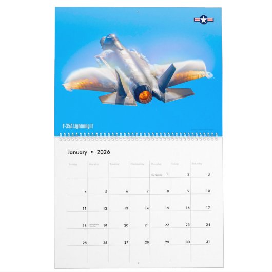 IN THRUST WE TRUST! - US Military Combat Aircraft カレンダー (1月 2026)