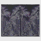 In Traffic palm trees black glossy wraping紙 ラッピングペーパー (フラット)