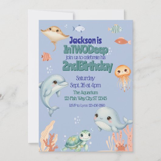 In TWO Deep, Blue Under the Sea 2nd Birthday  招待状 (正面)