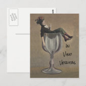 In vino veritas - In wine, truth cute fun Postcard ポストカード (正面/裏面)