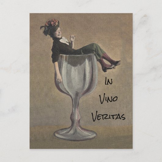 In vino veritas - In wine, truth cute fun Postcard ポストカード (正面)