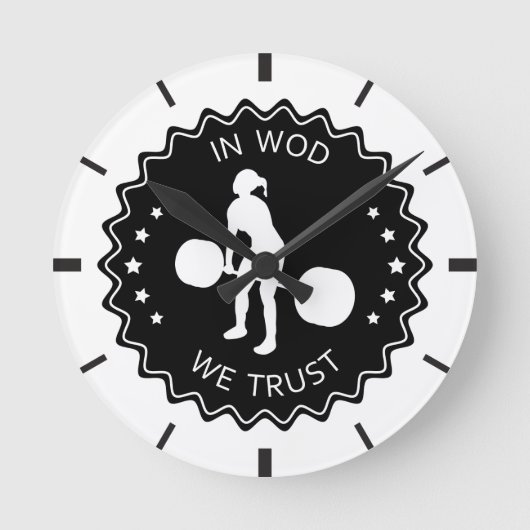 In WOD We Trust - Inspiration ラウンド壁時計 (正面)
