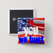 In You Trust，アメリカ合衆国アメリカ国旗の色 缶バッジ (正面&裏面)