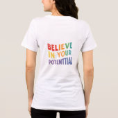 "In Your Potensible"と表示さ信じれた女子Tシャツ トライブレンドTシャツ (裏面)