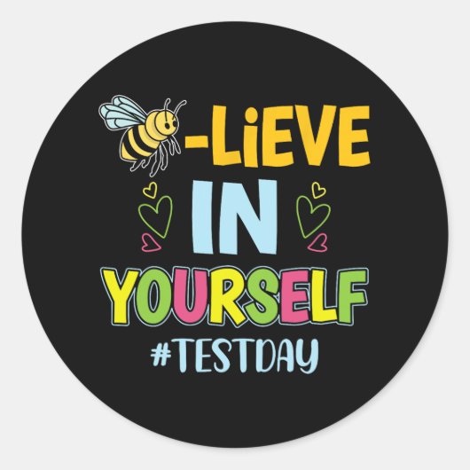 In Yourself やる気を起こさせる Test Day先生 ラウンドシール (正面)