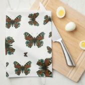 Inachis io – ヨーロッパクジャックバタフライ キッチンタオル (四つ折り)