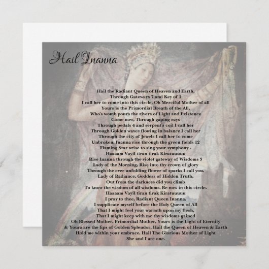 Inanna/Ishtar呼び出し異教のウィッカ信者ノートカード ノートカード (正面/裏面)