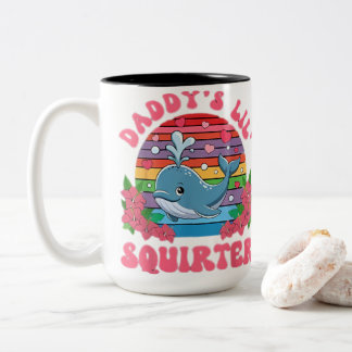 Inappropriate Funny Daddy's Lil Squirter Embarrass ツートーンマグカップ