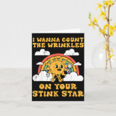 Inappropriate I W Count Wrinkles Funny Humor Men W カード (黄色い花)