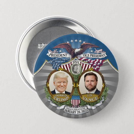 Inauguration Victory - Donald Trump JD Vance 缶バッジ (正面&裏面)