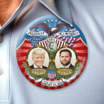 Inauguration Victory - Donald Trump JD Vance 缶バッジ<br><div class="desc">Trump Vance 2024 Victory Button - A vintage collectible button with the Inauguration date of January 20, 2025. The commemorative button includes a photo of both Donald Trump and JD Vance surrounded by flags and a bald eagle and the words President and Vice President in a waving banner across the...</div>