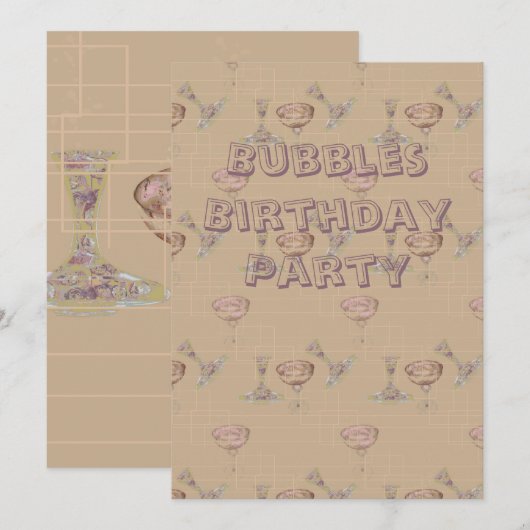 Inbjudningskort Bubbleroom 招待状 (正面/裏面)