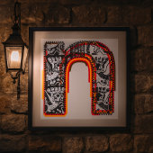 Inca Letter N Artistic Lettering Poster ポスター