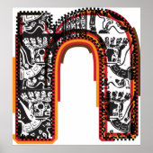 Inca Letter N Artistic Lettering Poster ポスター (正面)